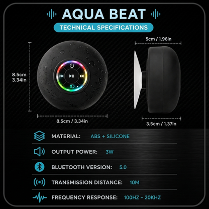 AquaBeat Portable Wireless Bluetooth Speaker LED IPX4 Waterproof