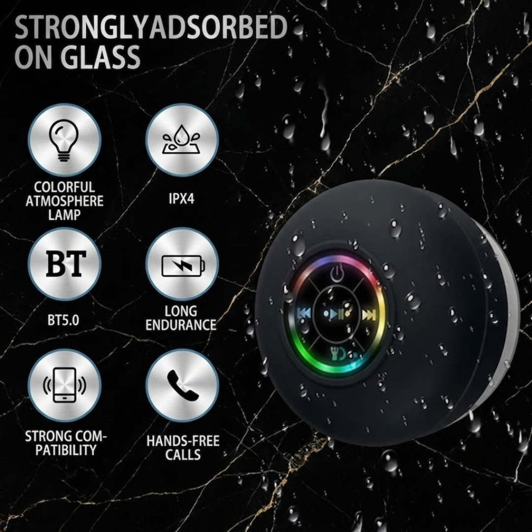 AquaBeat Portable Wireless Bluetooth Speaker LED IPX4 Waterproof