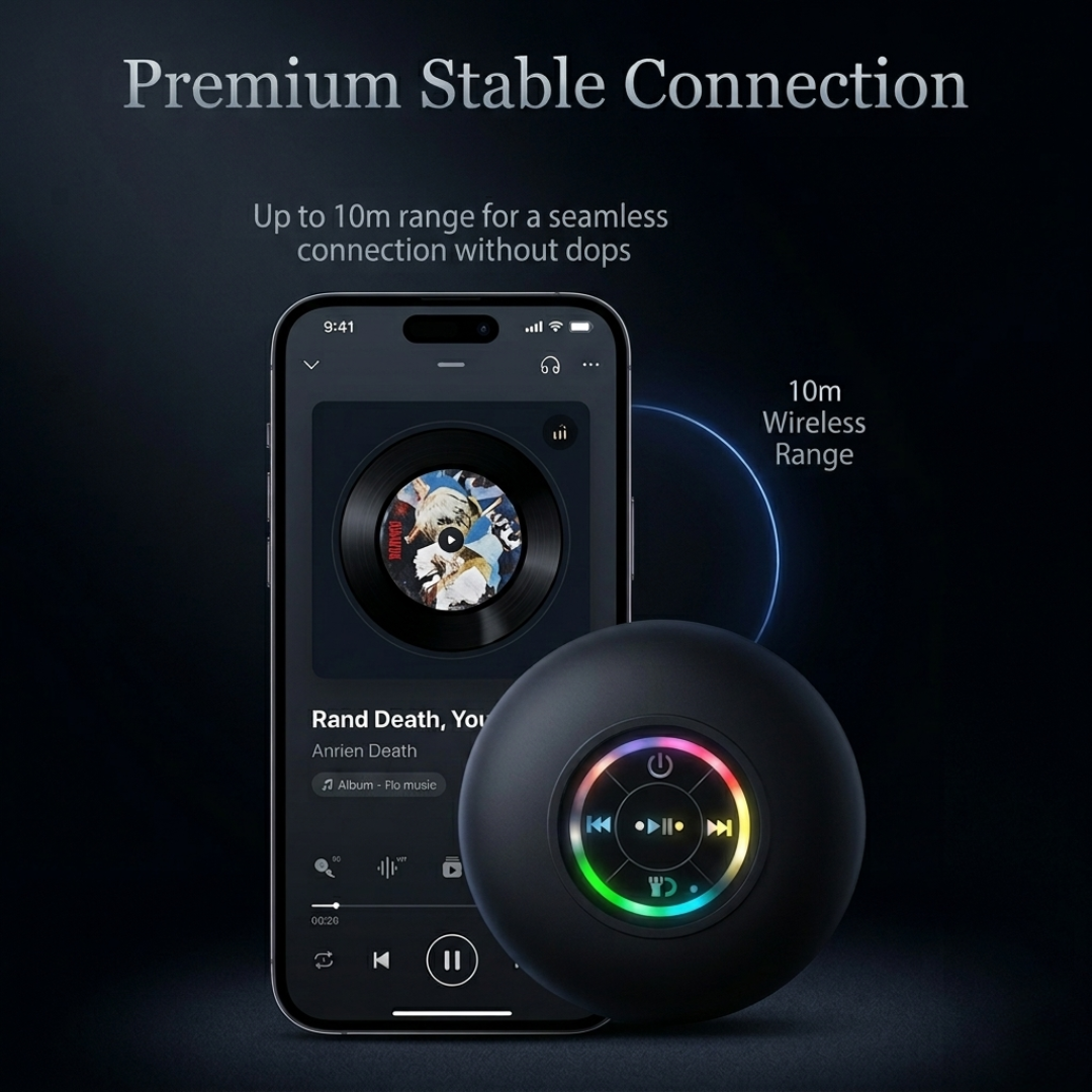 AquaBeat Portable Wireless Bluetooth Speaker LED IPX4 Waterproof